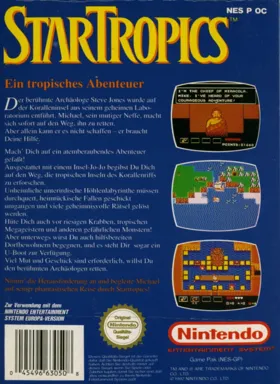 StarTropics (USA) (Virtual Console) box cover back